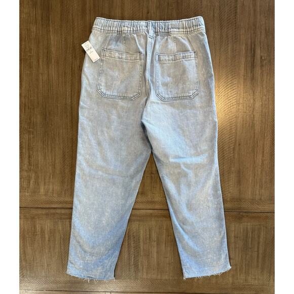 NWT Gap Denim Distressed Pull On Carpenter Jeans Pants Raw Hem Size Small Petite - Picture 12 of 13